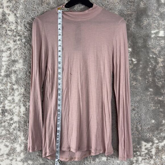 MPG Womens Size M Cashmere Modal Blend Mock Neck Long Sleeve Top Mauve Pullover - Picture 3 of 8